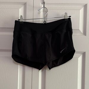 Nike Women's Black Athletic Running Shorts with Reflective Swoosh